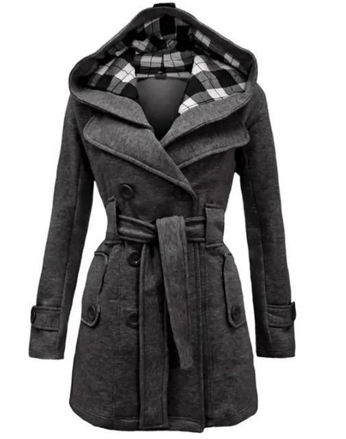 Women's Double-Breasted Belted Trench Coat