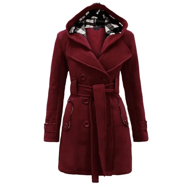 Women's Double-Breasted Belted Trench Coat