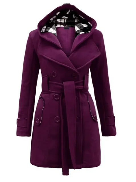 Women's Double-Breasted Belted Trench Coat