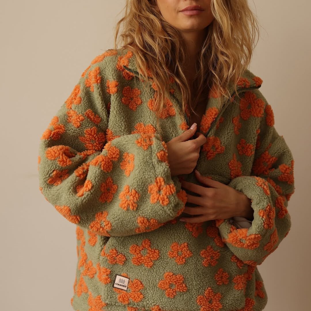Women's Floral Fleece Jacket