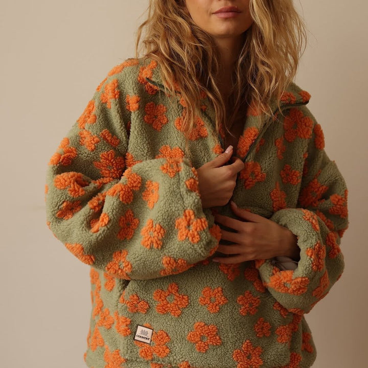 Women's Floral Fleece Jacket
