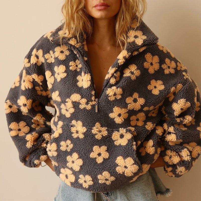 Women's Floral Fleece Jacket