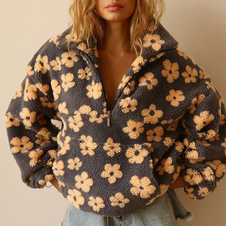 Women's Floral Fleece Jacket