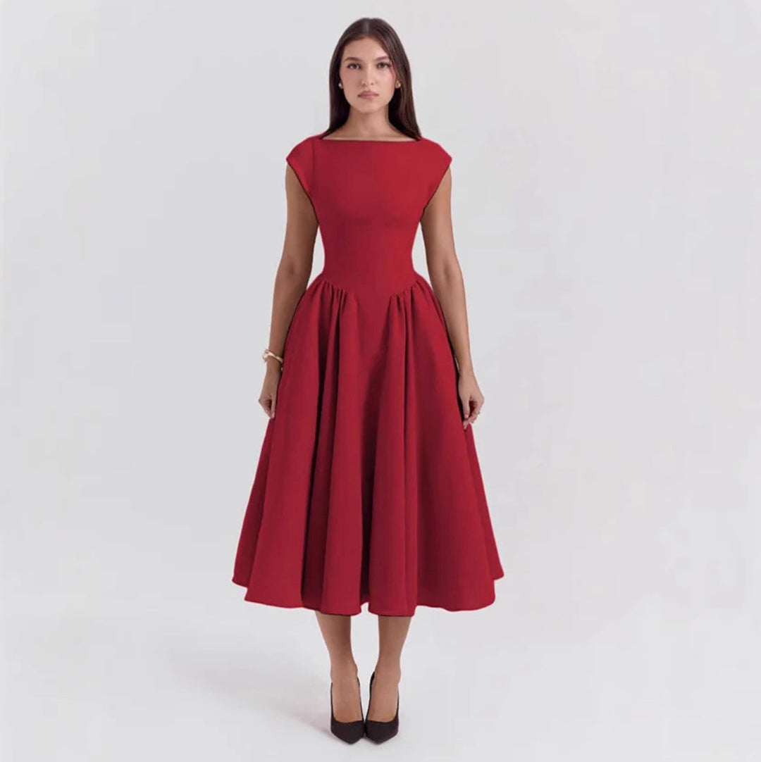Women's Cap Sleeve Midi Dress