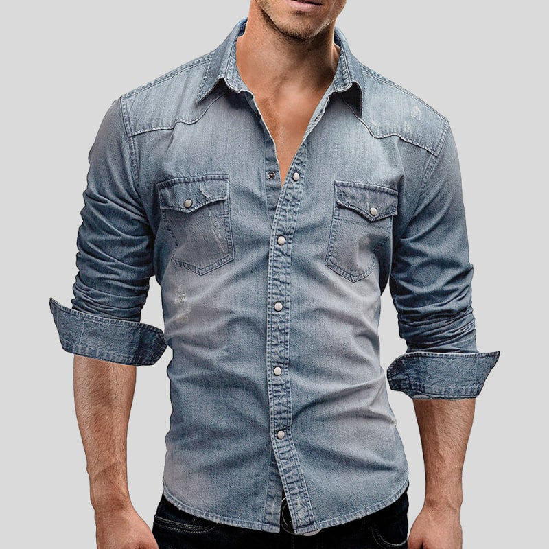 Men's Long-Sleeve Denim Shirt