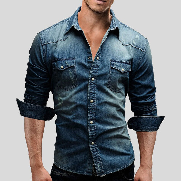 Men's Long-Sleeve Denim Shirt