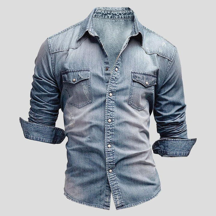Men's Long-Sleeve Denim Shirt