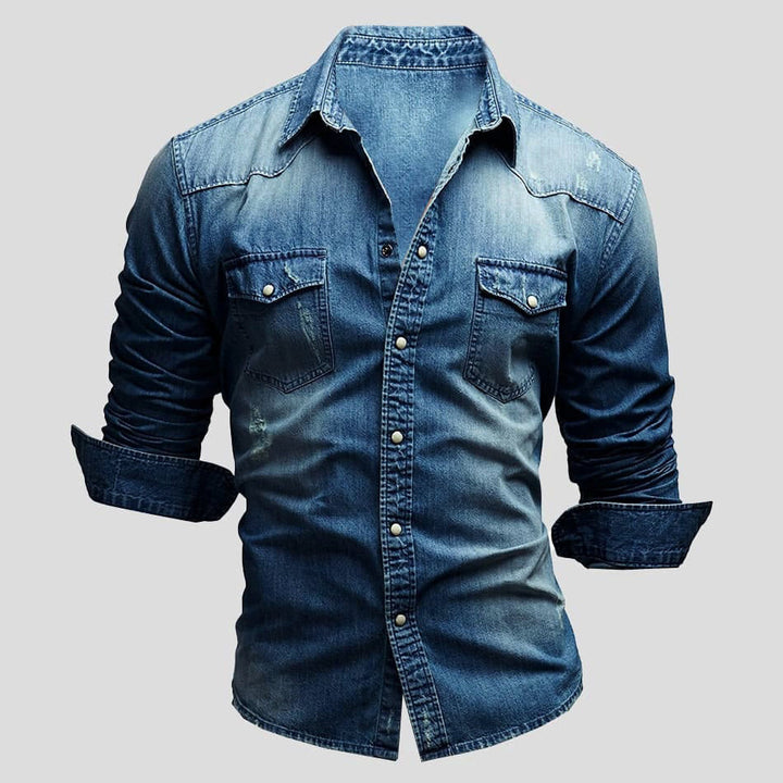 Men's Long-Sleeve Denim Shirt