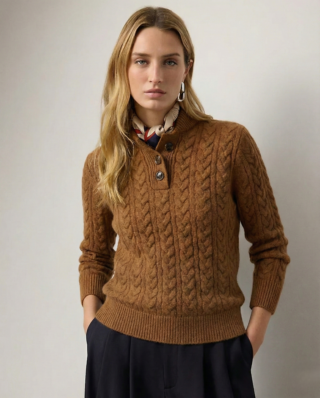 Women's Cable Knit Cashmere Blend Jumper