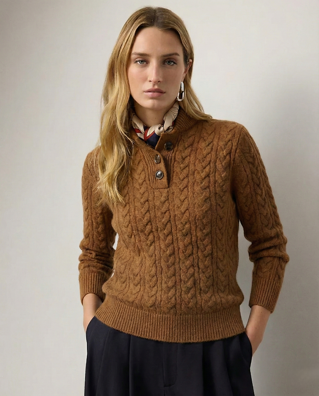 Women's Cable Knit Cashmere Blend Jumper
