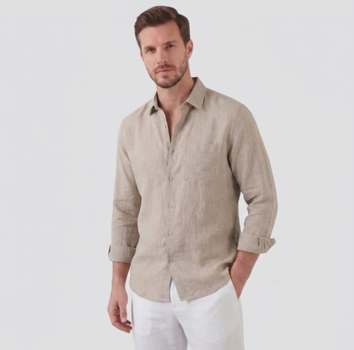 Men's Linen Button Up Shirt