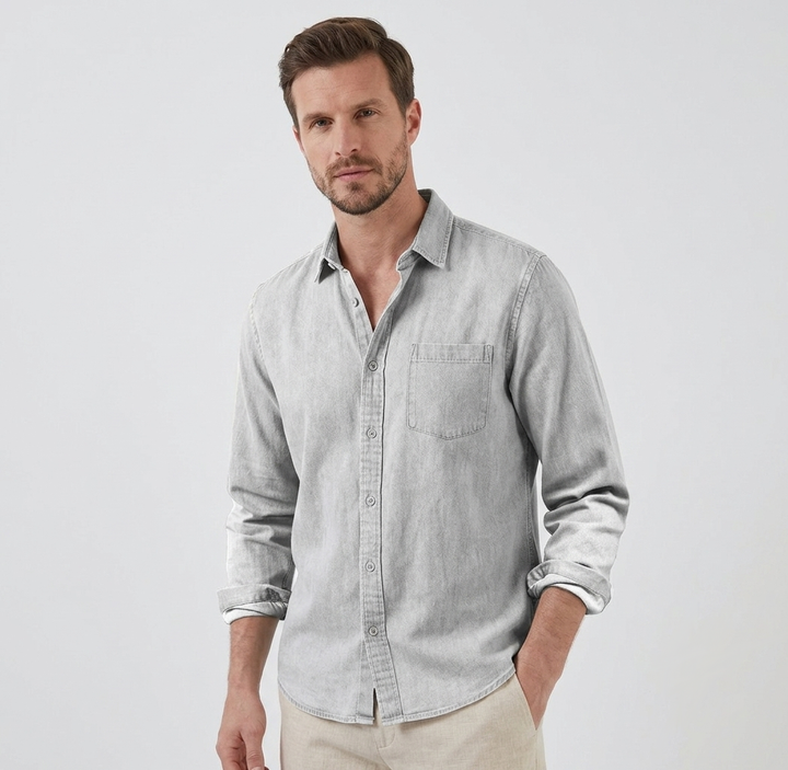 Men's Linen Button Up Shirt