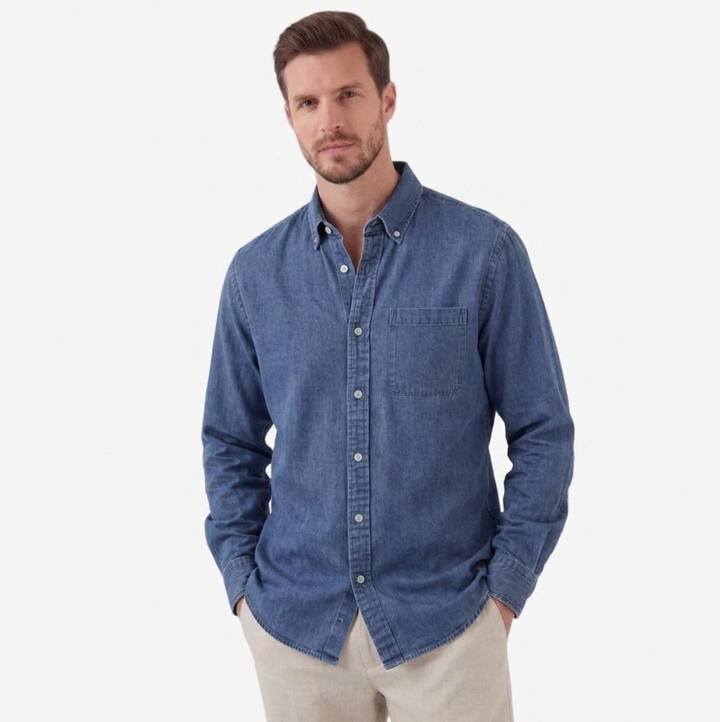 Men's Linen Button Up Shirt
