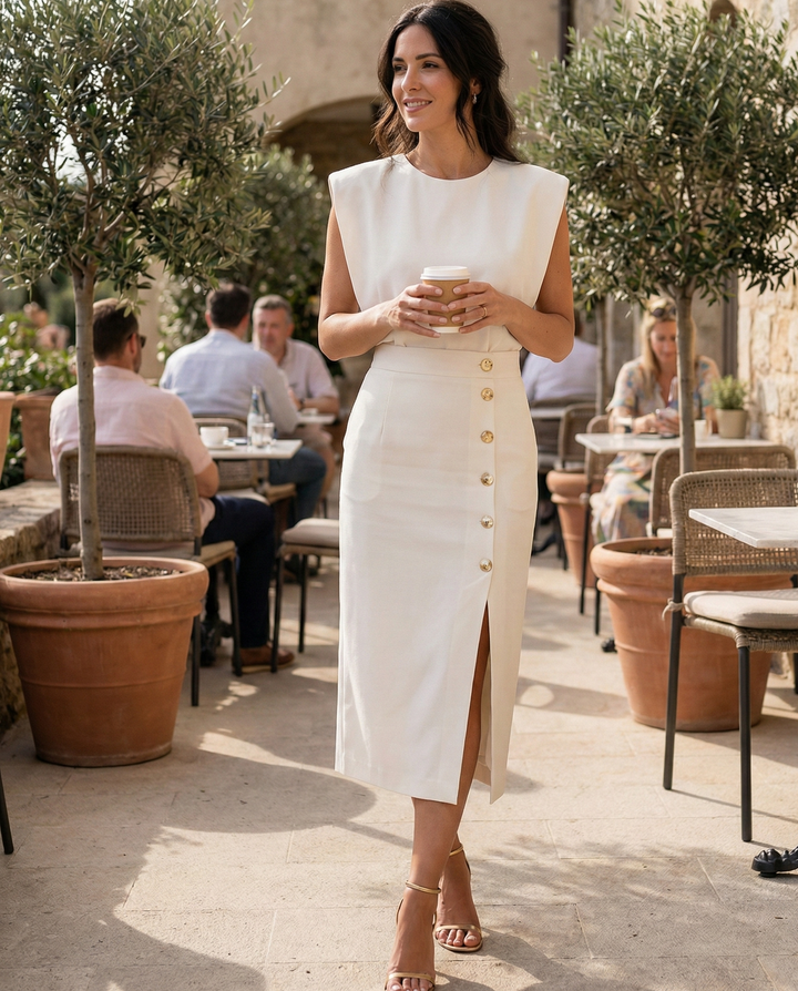Emilia | Elegant Sleeveless Midi Dress