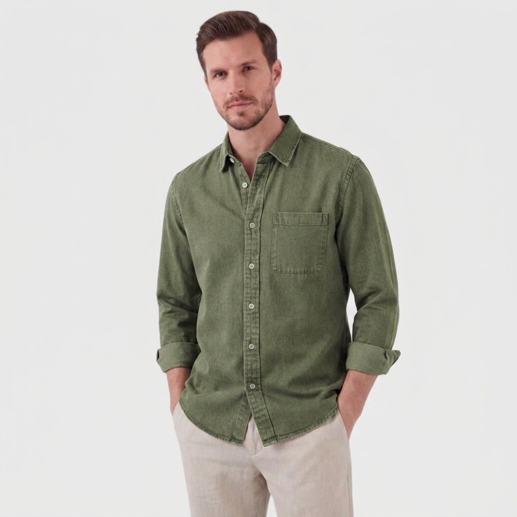 Men's Linen Button Up Shirt