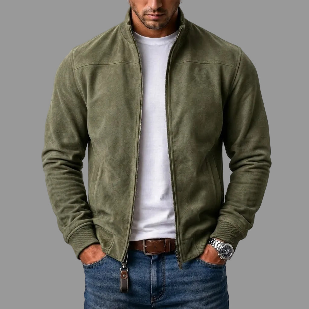 Blouson bomber en daim pour homme