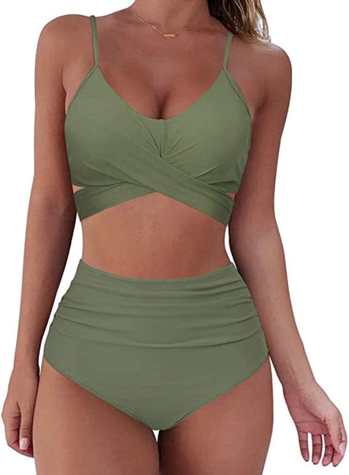 Women's High Waisted Colorful Bikini