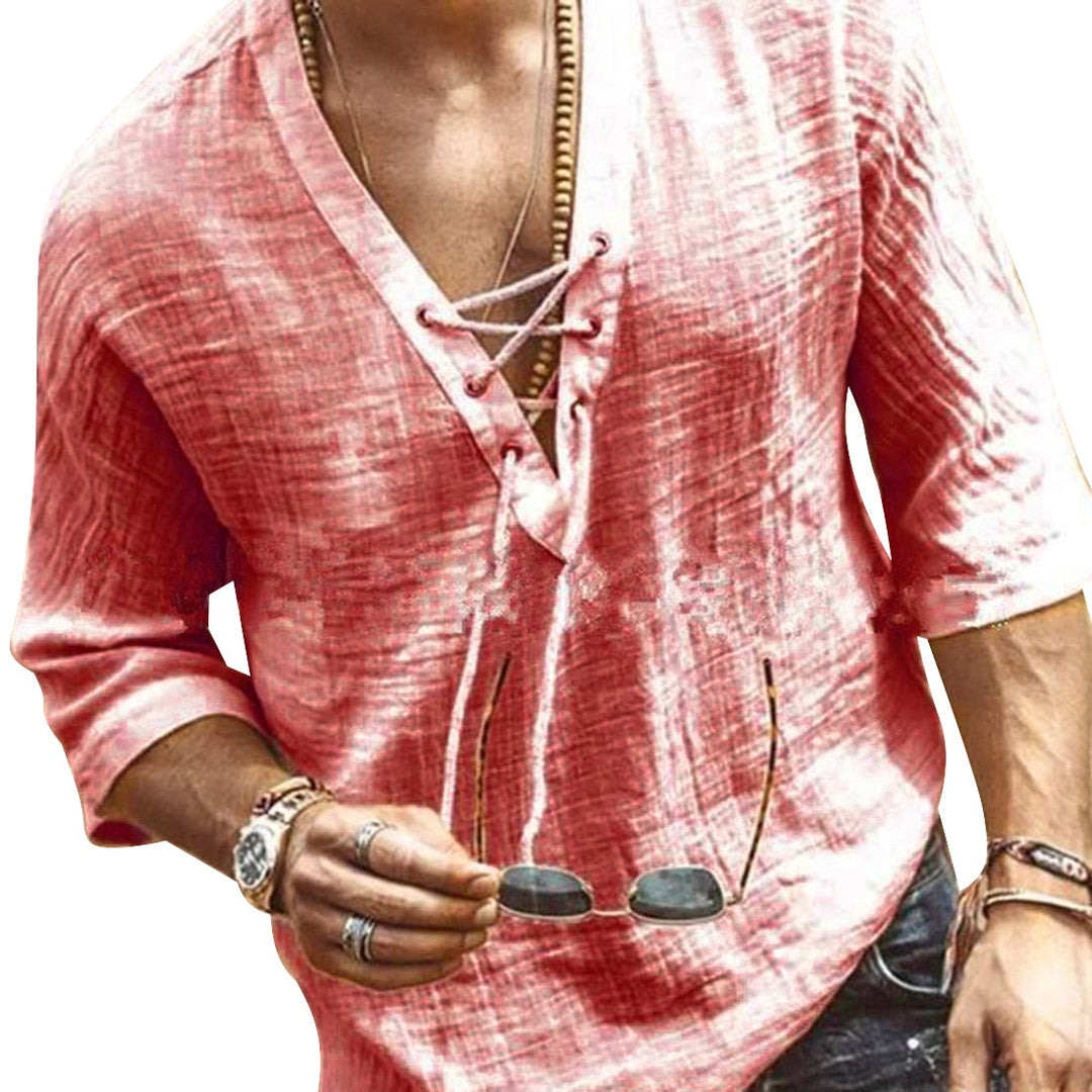 Men's Summer Shirt with V-Neck