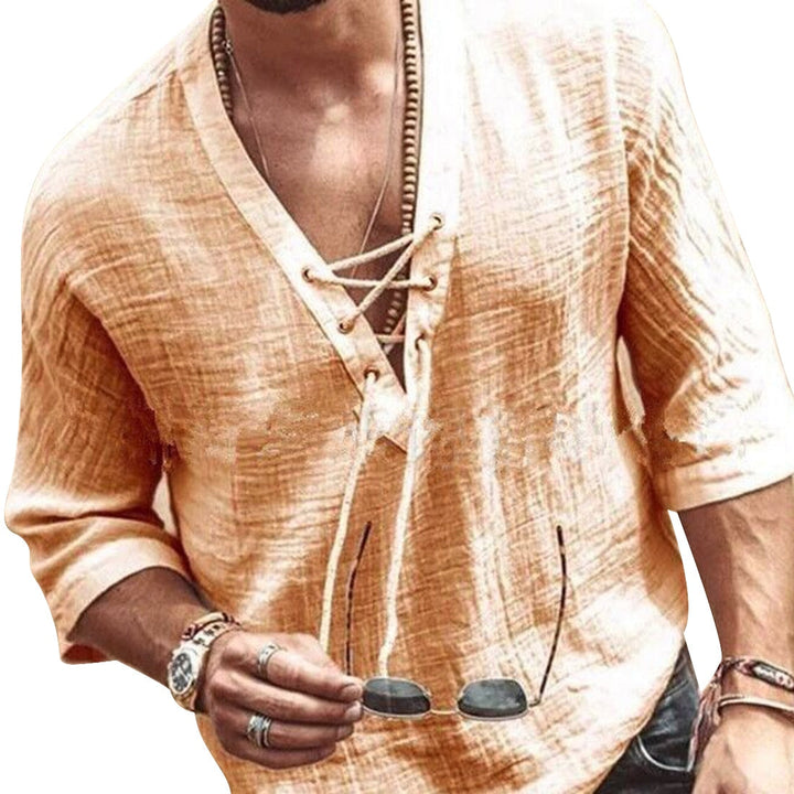 Men's Summer Shirt with V-Neck