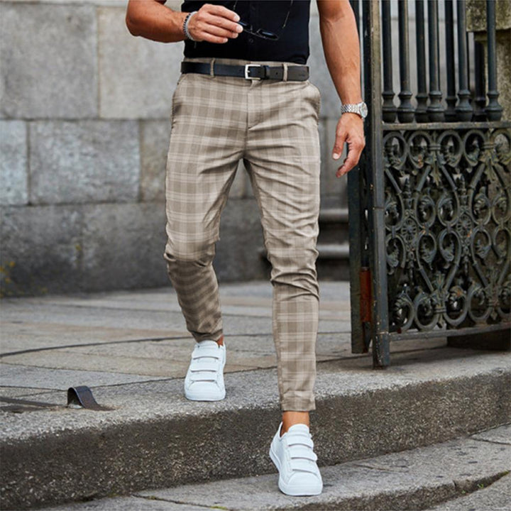 Men's Casual Checked Chino Pants