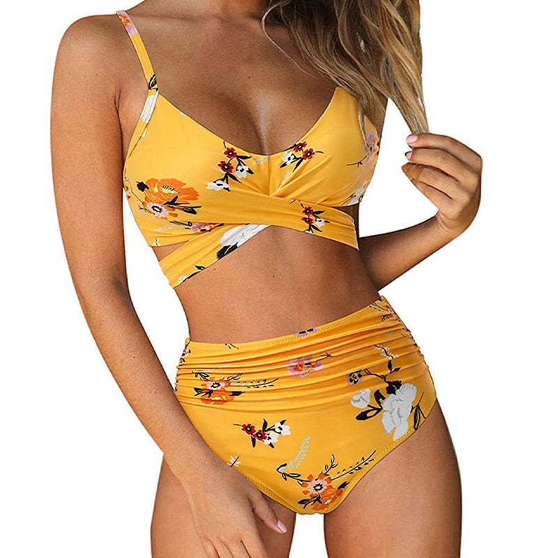 Women's High Waisted Colorful Bikini
