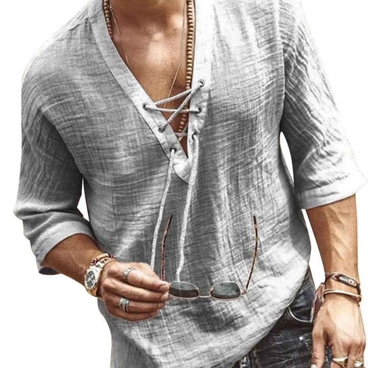 Men's Summer Shirt with V-Neck