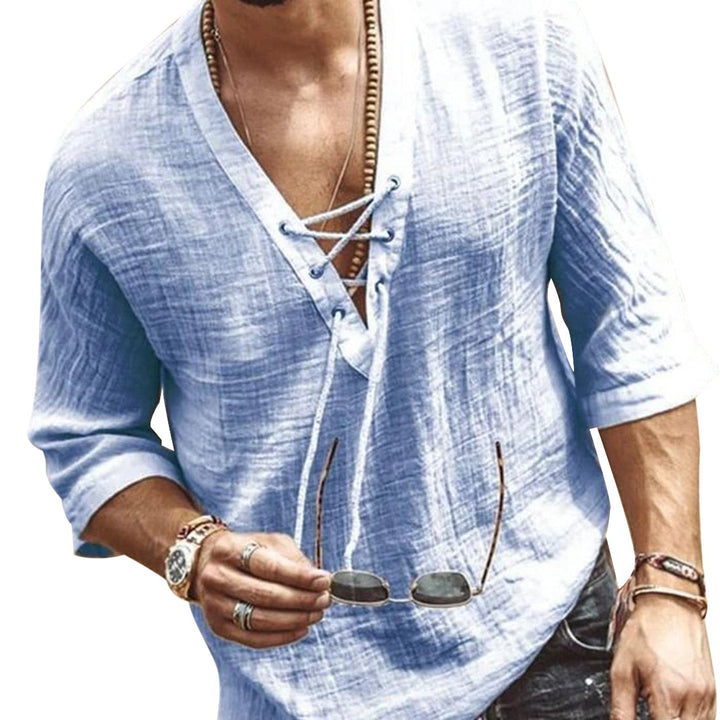 Men's Summer Shirt with V-Neck