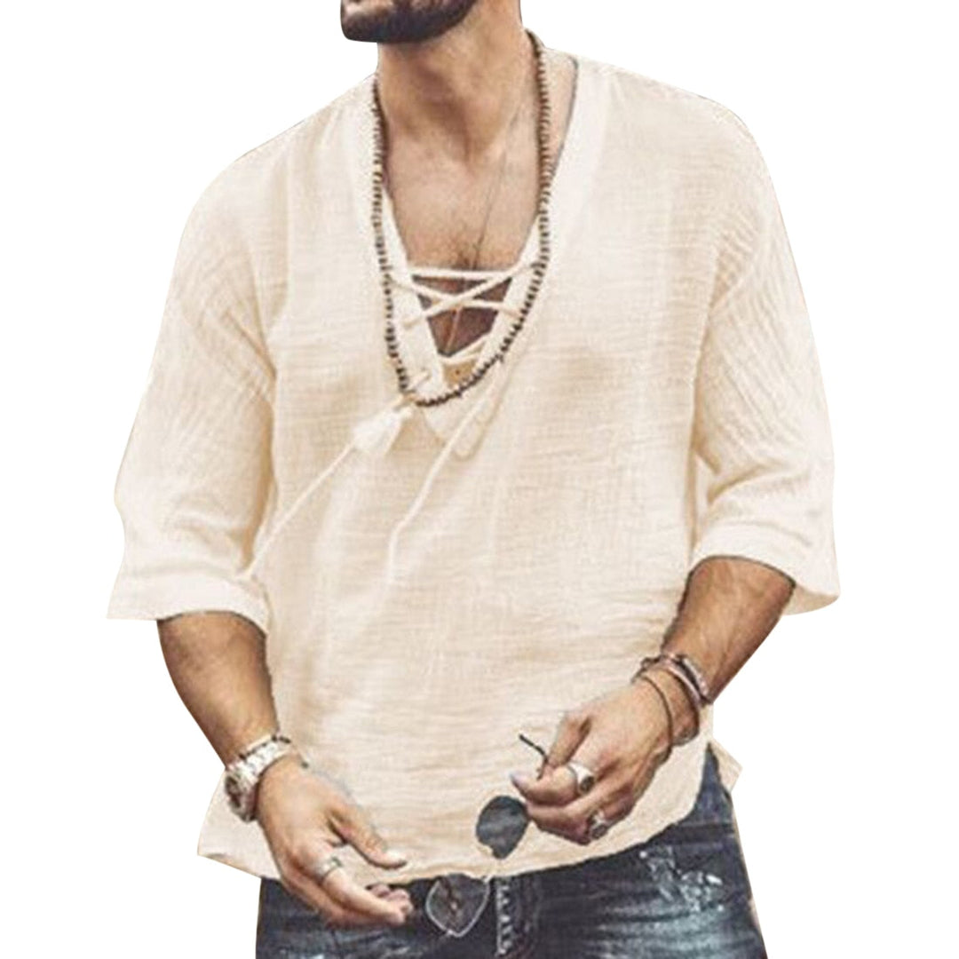Men's Summer Shirt with V-Neck