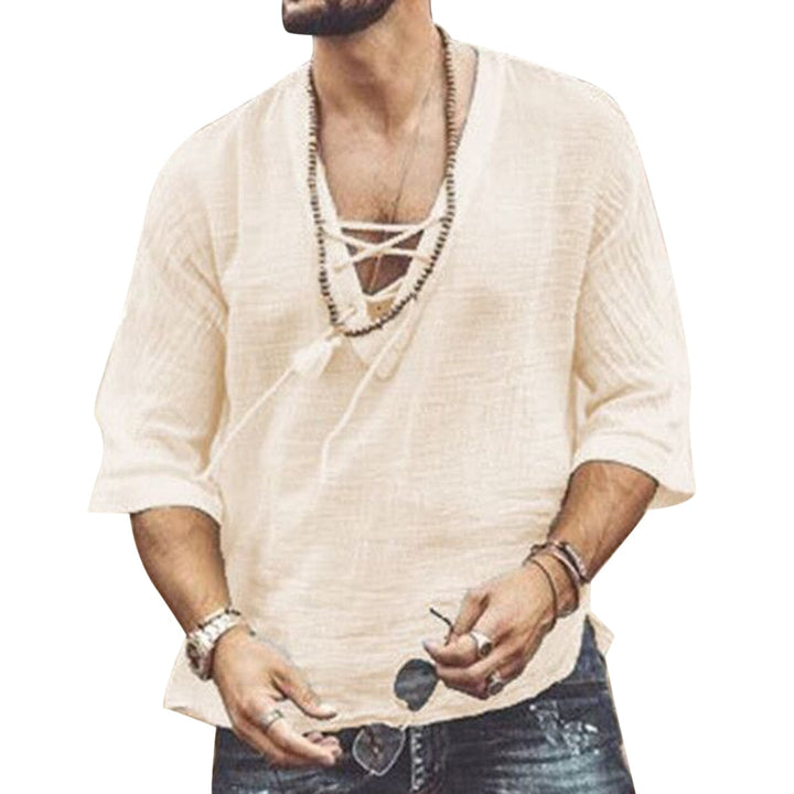 Men's Summer Shirt with V-Neck