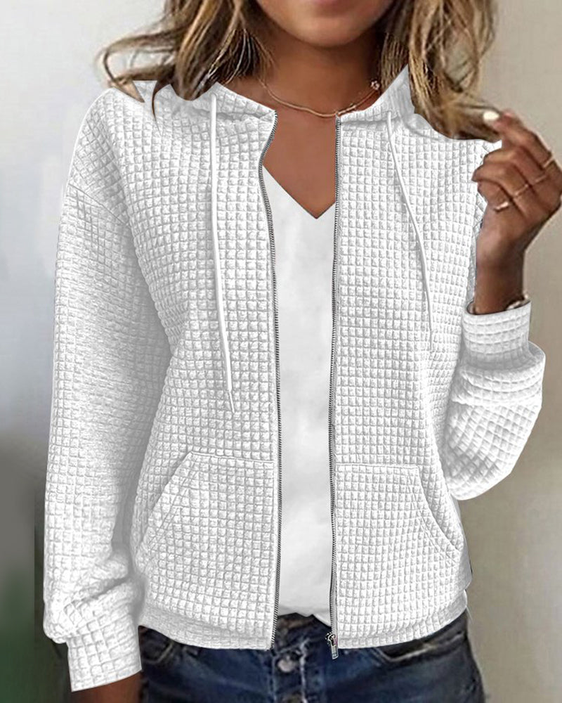 Women's Textured Zip-Up Hoodie