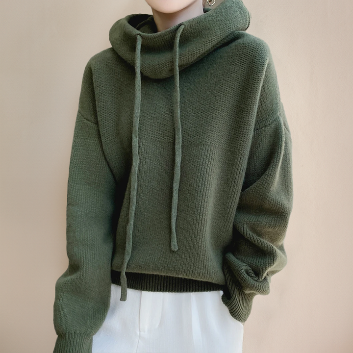 Women's Knit Cowl Neck Hoodie