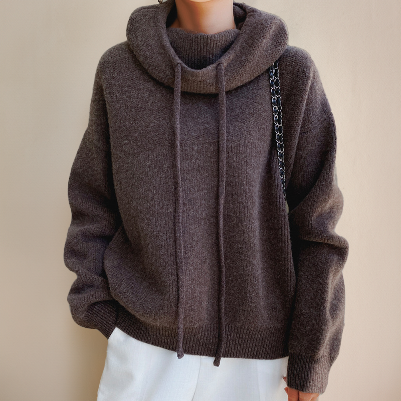 Women's Knit Cowl Neck Hoodie