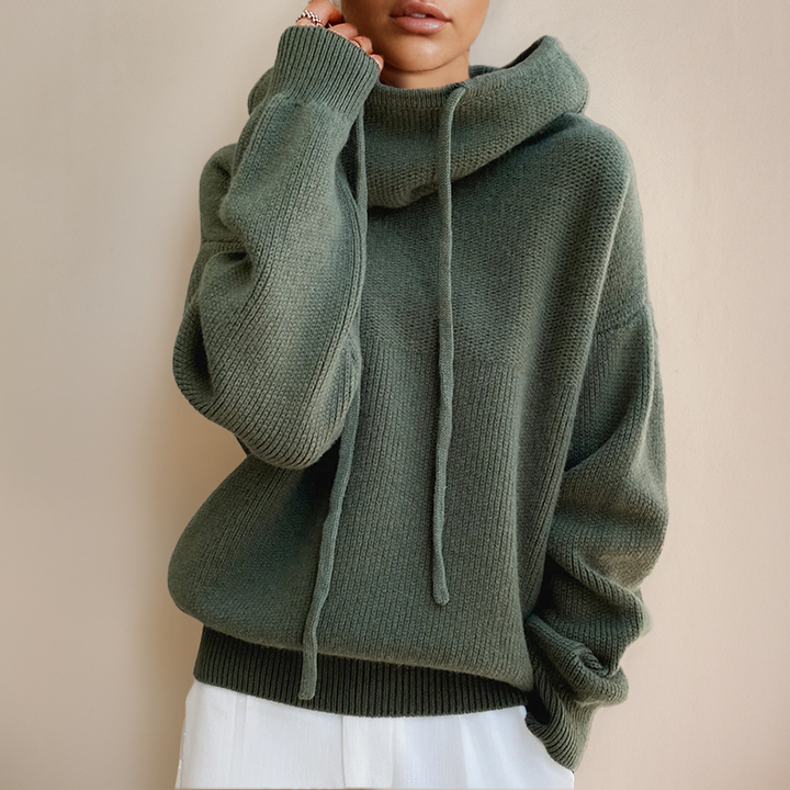 Women's Knit Cowl Neck Hoodie