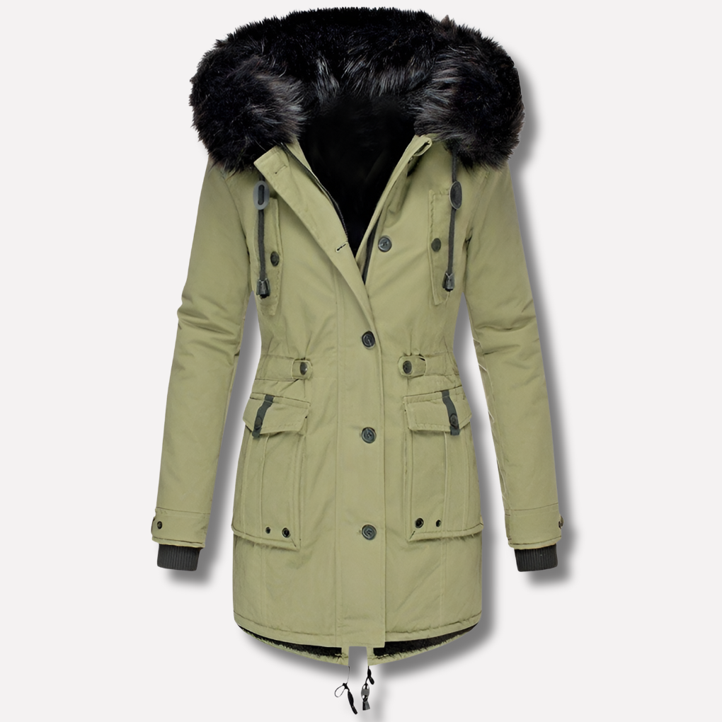 Women's Hooded Parka with Flap Pockets