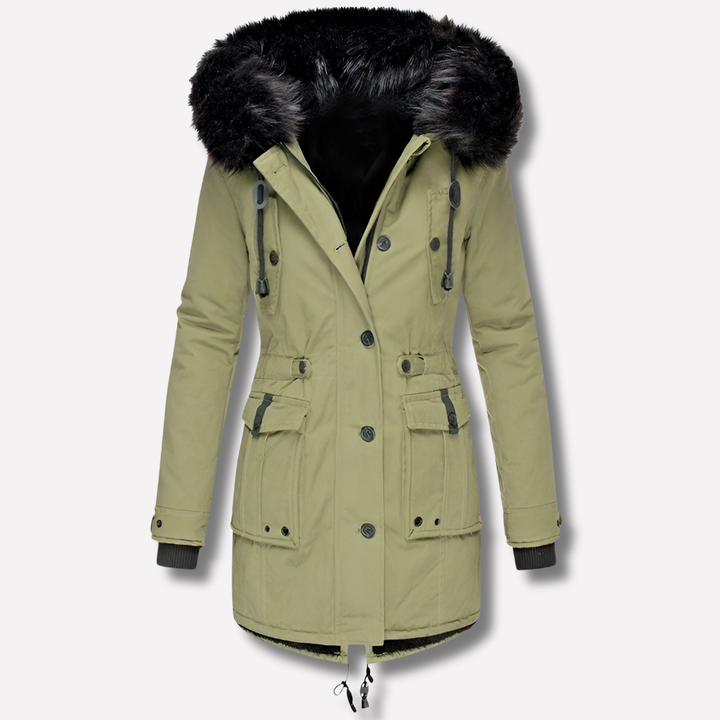 Women's Hooded Parka with Flap Pockets