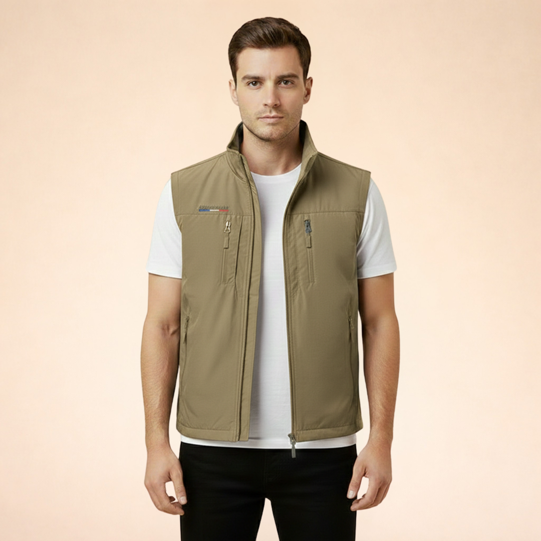 Men's Cargo Vest with Zip Pockets
