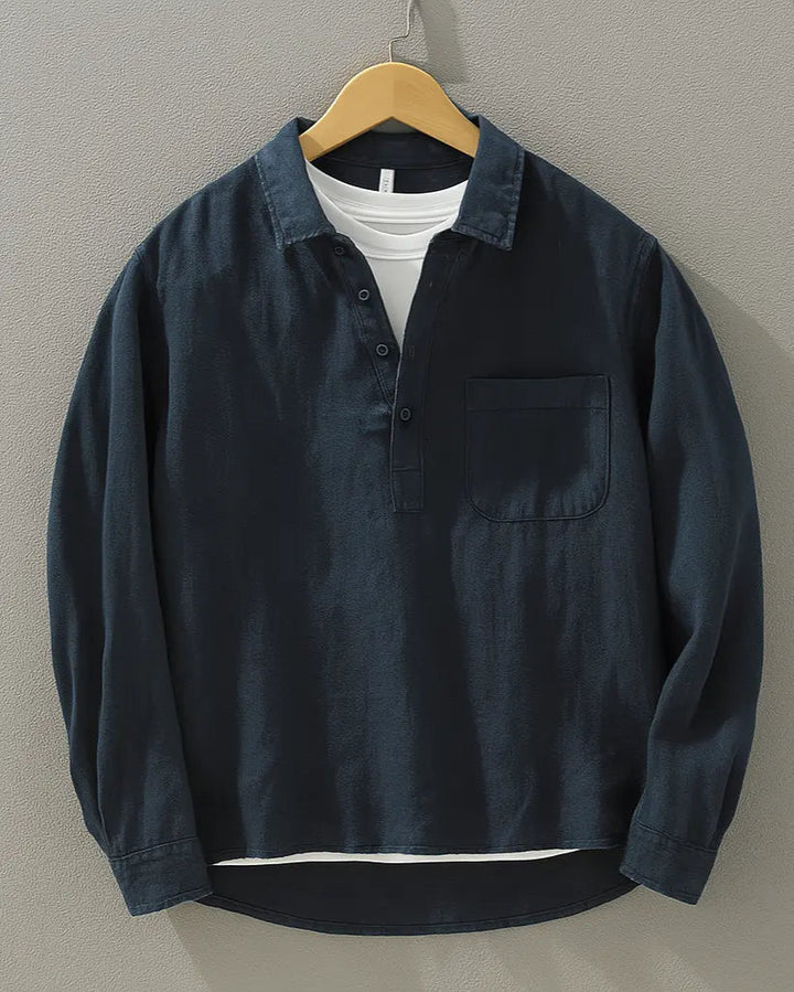 Men's Cotton Linen Popover Shirt
