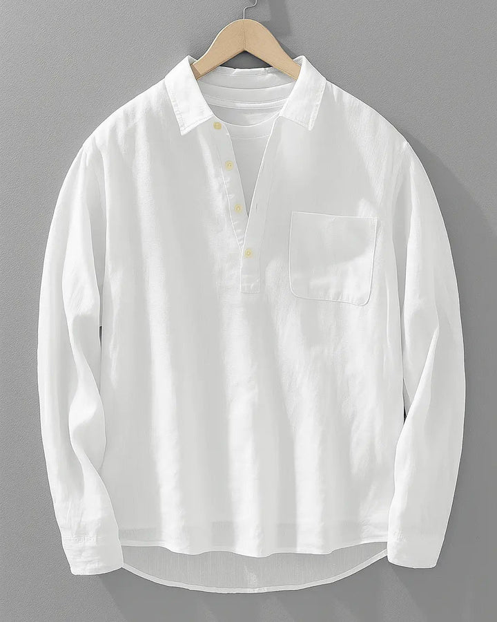 Men's Cotton Linen Popover Shirt