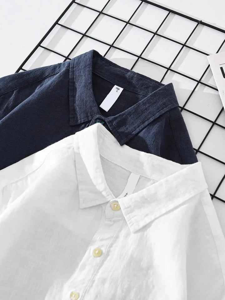 Men's Cotton Linen Popover Shirt