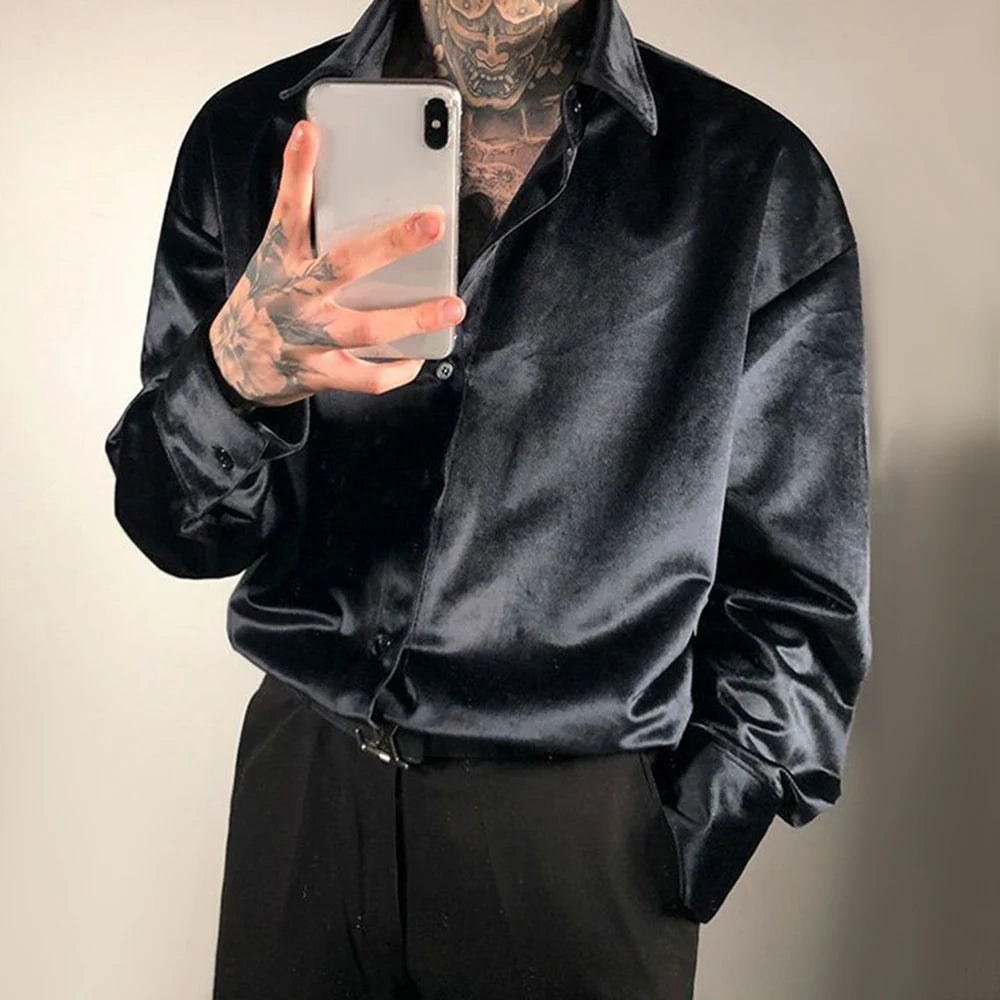 Men's Shimmering Long Sleeve Polo Shirt