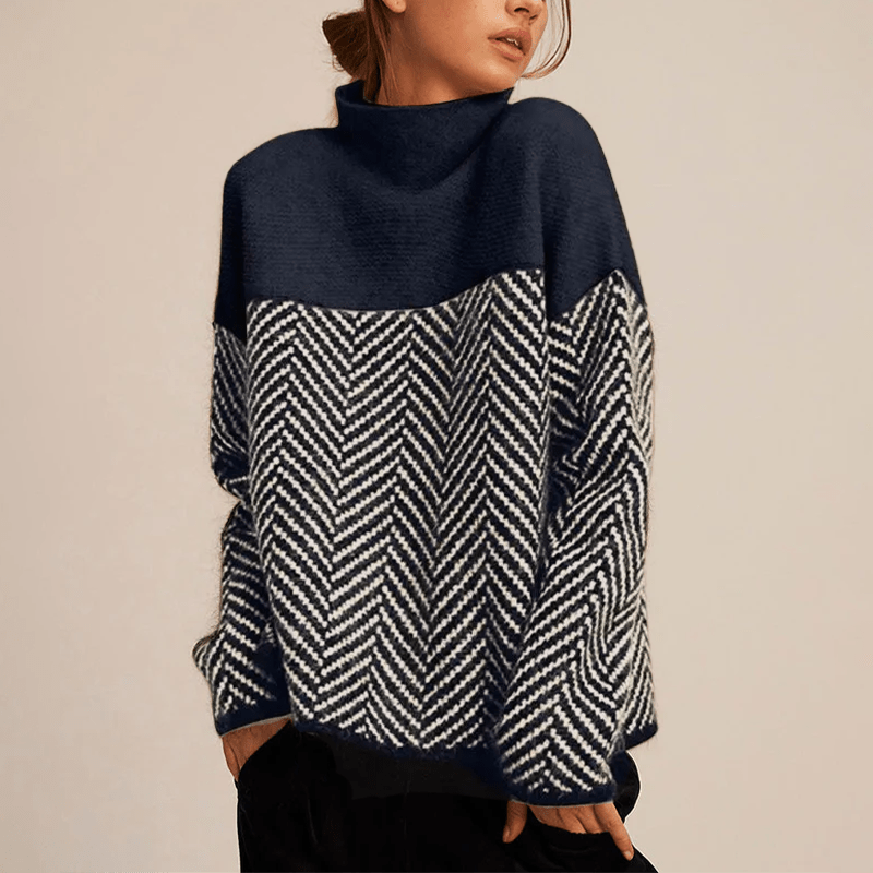 Women's Chevron Colourblock Knit Jumper