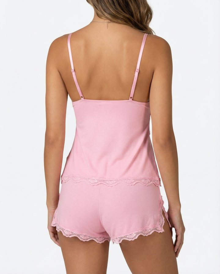 Women's Lace Trim Cami and Shorts Set