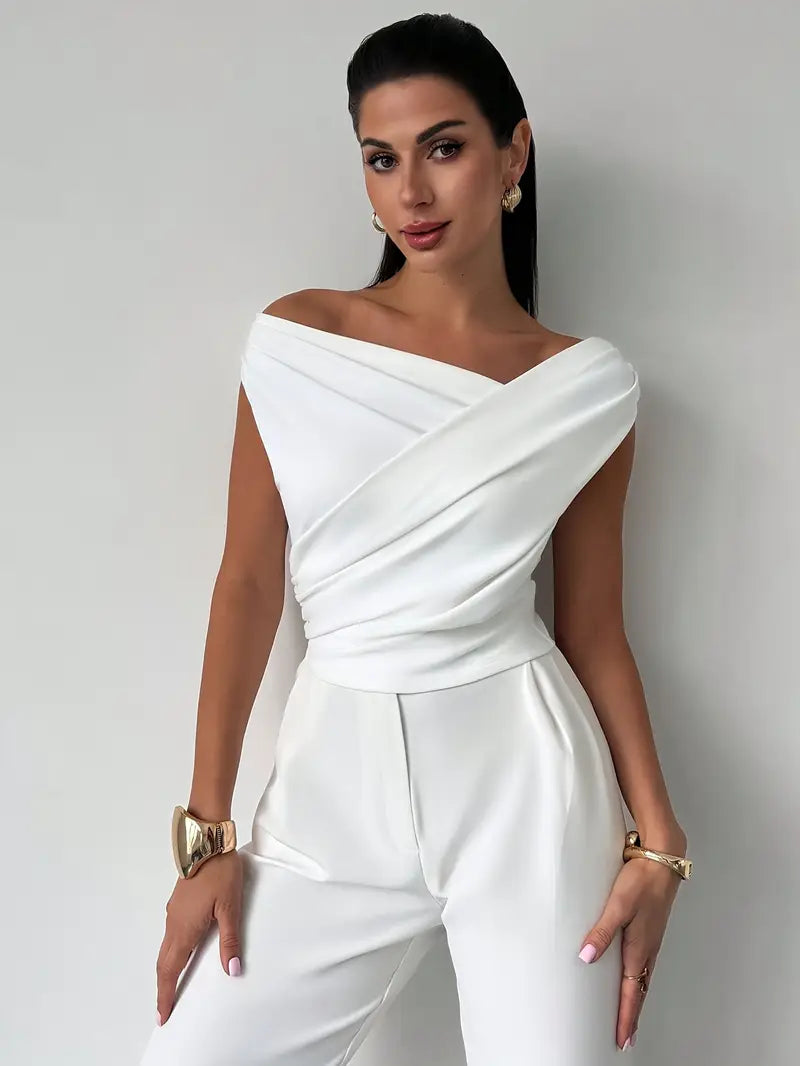 Céleste | Elegant Blouse with Decorative Draping