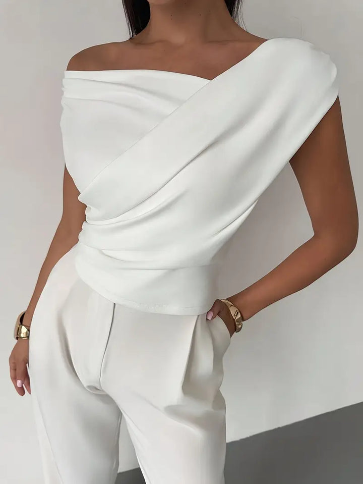 Céleste | Elegant Blouse with Decorative Draping
