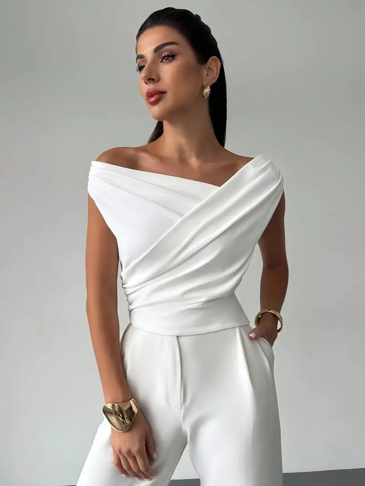Céleste | Elegant Blouse with Decorative Draping