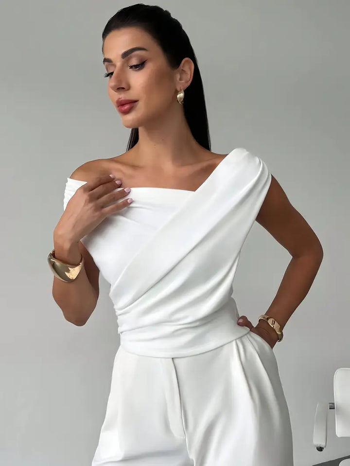 Céleste | Elegant Blouse with Decorative Draping