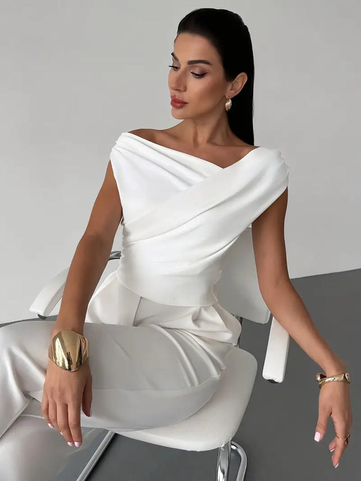 Céleste | Elegant Blouse with Decorative Draping