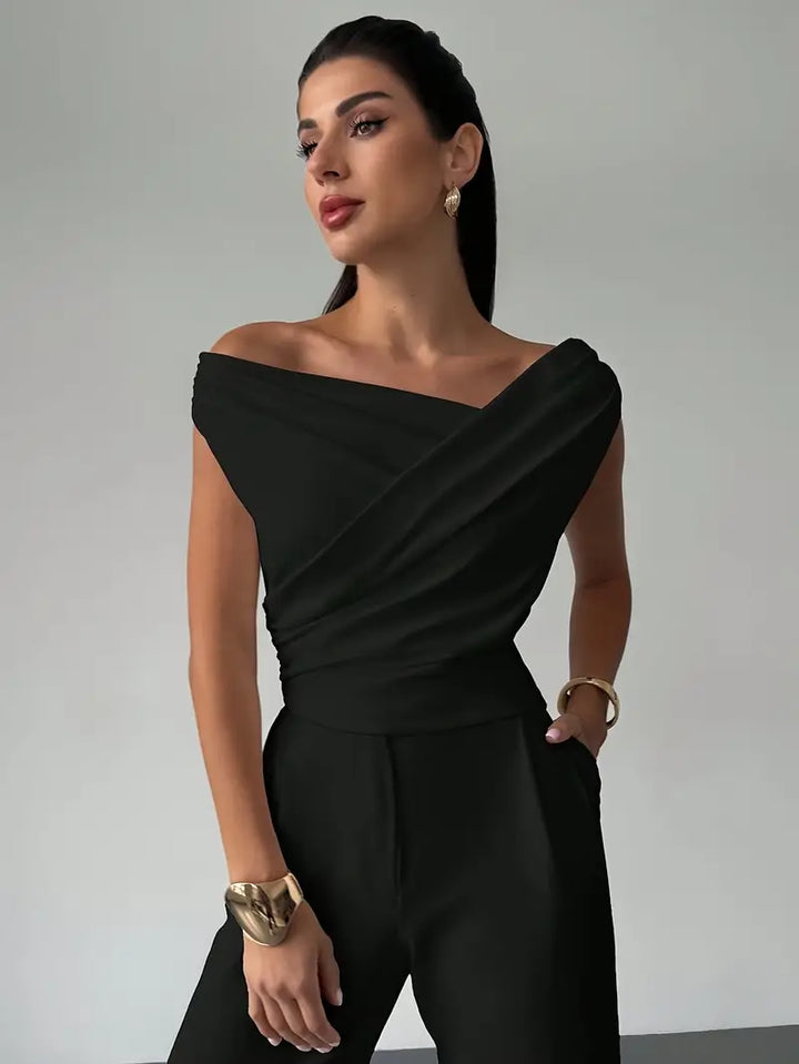 Céleste | Elegant Blouse with Decorative Draping