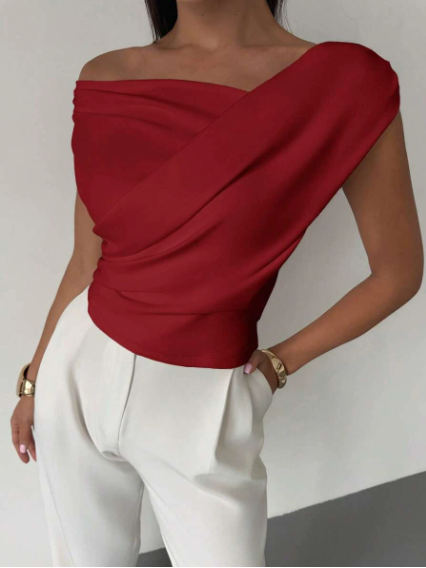 Céleste | Elegant Blouse with Decorative Draping