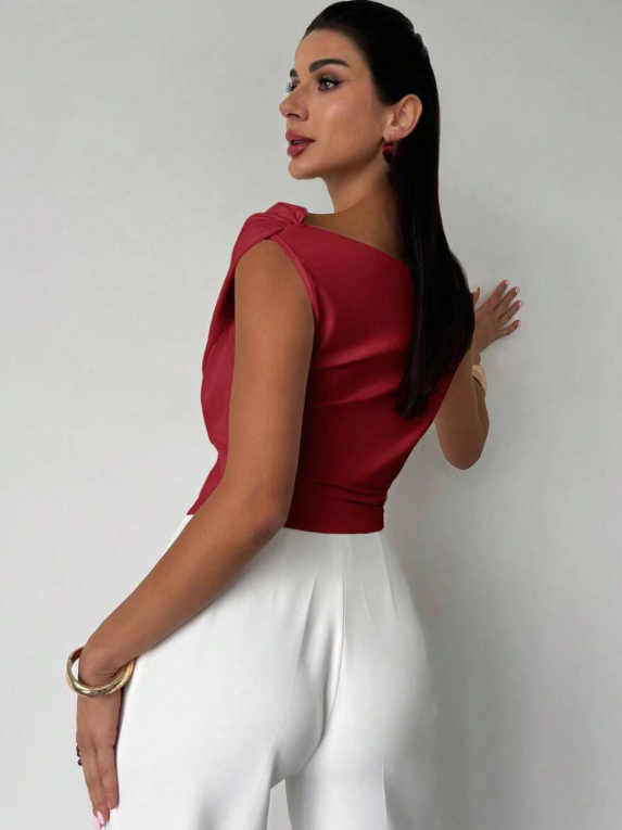 Céleste | Elegant Blouse with Decorative Draping